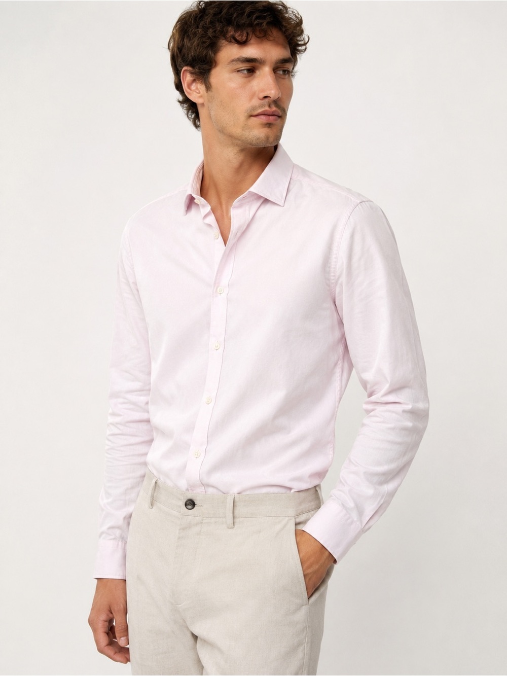Hugo Boss Men Pink Slim Fit Long Sleeve Button Up Dress Shirt Size 16 NWT